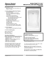 American Standard Evolution 2771V.002 Specification Sheet preview