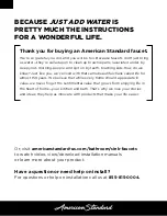 Preview for 1 page of American Standard GZ16B Owner'S Manual