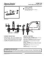 American Standard Hamilton 4040S Specification Sheet предпросмотр