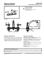 American Standard Hamilton 4048 Specification Sheet предпросмотр