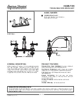 American Standard Hamilton 4048S Specification Sheet предпросмотр