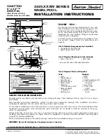 Предварительный просмотр 1 страницы American Standard Hampton 2425.XXXW SERIES Installation Instructions