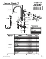 American Standard Hampton 4770.702 SERIES Repair Parts предпросмотр