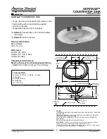 American Standard Heritage 0456.013 Specification Sheet предпросмотр