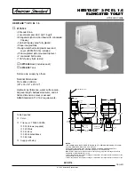 American Standard Heritage 3073.046 Specification Sheet предпросмотр