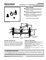 American Standard Heritage 4800.000 Specification Sheet предпросмотр