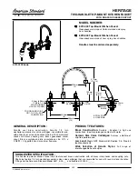 Предварительный просмотр 1 страницы American Standard Heritage 627 Specification Sheet