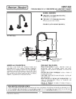 Предварительный просмотр 1 страницы American Standard Heritage 7830.000 Specification Sheet