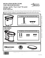 American Standard Heritage VorMax Right Height 205AA104 Installation Instructions Care And Maintenance preview