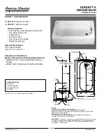 American Standard Huron 4' Recess Bath 0131.012 Specification Sheet предпросмотр