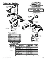 American Standard Jasmine 3621 Series Specification Sheet предпросмотр