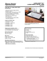 American Standard Lakeland 33 Specification Sheet предпросмотр