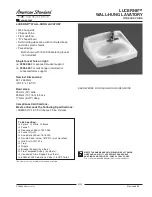 Предварительный просмотр 1 страницы American Standard Lucerne Wall Hung Lavatory 0356.066 Specification Sheet