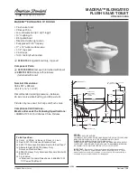 American Standard Madera 2234.015 Specification Sheet предпросмотр