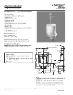 American Standard Maybrook 0.5-1.0 GPF Washout Urinal 6581.015 Specification Sheet предпросмотр