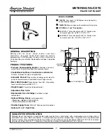 American Standard Metering 1340M.105 Specification Sheet предпросмотр