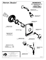 Предварительный просмотр 4 страницы American Standard Moments Bath / Shower Trim Kits T50.50X Installation Instructions