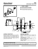 American Standard One Deck Mount Tub Filler 2064.900 Specification Sheet предпросмотр