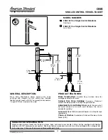 American Standard One Single Control Vessel  Faucet 2064.151 Specification Sheet предпросмотр