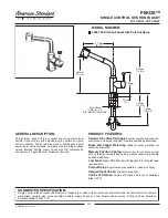 Предварительный просмотр 1 страницы American Standard Pekoe 4332.100 Specification Sheet