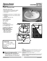 Предварительный просмотр 1 страницы American Standard Piazza 0478.001 Specification Sheet