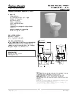 American Standard Plebe Round Front Complete Toilet 3500.000 Specification Sheet предпросмотр