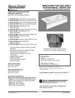 American Standard Princeton 2390.202 IBS Specifications preview