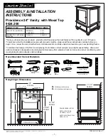 Предварительный просмотр 1 страницы American Standard Providence 24" Vanity with Wood Top 9424.200 Assembly And Installation Instructions