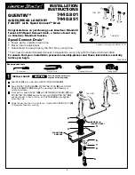 Предварительный просмотр 1 страницы American Standard QUENTIN 7440.801 Installation Instructions Manual