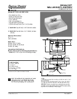 American Standard Regalyn 4867.004 Specification Sheet предпросмотр