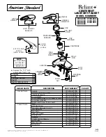 American Standard Reliant+ 2385.000 Parts List предпросмотр