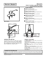 American Standard Reliant+ 2385.007 Specifications предпросмотр