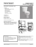 American Standard Renaissance 2241.016 Specifications предпросмотр