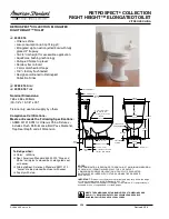 American Standard Retrospect Collection Right Heigh Elongated Toilet 3264.216 Specifications предпросмотр