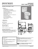 Предварительный просмотр 1 страницы American Standard Right Height Toilet Ravenna Specifications