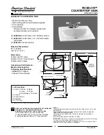 American Standard Roselyn Countertop Sink 0498.001 Specifications предпросмотр