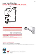 American Standard Saga Pull Out Sink Mixer Installation Instructions предпросмотр