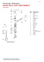 Предварительный просмотр 3 страницы American Standard Saga Pull Out Sink Mixer Installation Instructions