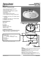 Предварительный просмотр 1 страницы American Standard Savona 0186.001 Specifications