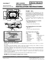 American Standard Savona 2901.XXXW Series Installation Instructions preview