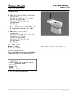 American Standard Savona Bidet 5089.024 Specifications предпросмотр