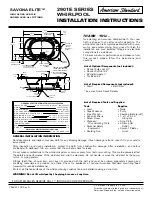 American Standard Savona Elite 2901E SERIES Installation Instructions preview