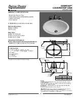 Предварительный просмотр 1 страницы American Standard Sebring 0573.000 Specification Sheet