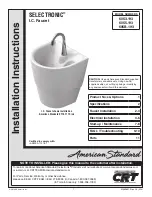 American Standard SELECTRONIC 6053.193 Installation Instructions Manual предпросмотр