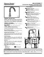 American Standard Selectronic 6055.163 Specification Sheet предпросмотр