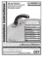 American Standard SELECTRONIC 605X.202 Installation Instructions Manual preview