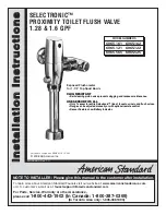 American Standard SELECTRONIC 6065.121 Installation Instructions Manual предпросмотр