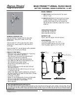 Preview for 1 page of American Standard Selectronic Exposed Urinal Flush Valve 6063101.002 Specification Sheet