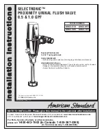 Предварительный просмотр 1 страницы American Standard Selectronic Proximity Urinal Flush Valve 6063.051 Installation Instructions Manual