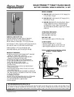 Предварительный просмотр 1 страницы American Standard Selectronic Toilet Flush Valve 6065161.002 Specification Sheet